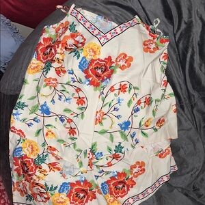 Floral Sleeveless Two Piece Summer outfit with Colorful Print